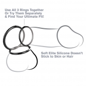 Набор из трех черных эрекционных колец Silicone 3-Ring Stamina Set - Pipedream - в Ессентуках купить с доставкой