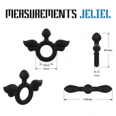 Черное эрекционное кольцо с крыльями Rooster Jeliel Angel - Velv or - в Ессентуках купить с доставкой