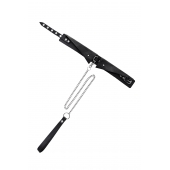 Черный кожаный ошейник-воротник с поводком - Pecado - купить с доставкой в Ессентуках