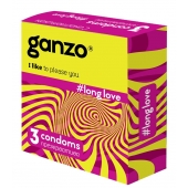 Презервативы с анестетиком для продления удовольствия Ganzo Long Love - 3 шт. - Ganzo - купить с доставкой в Ессентуках