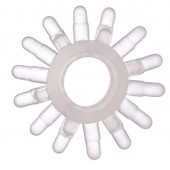 Прозрачное гелевое эрекционное кольцо с шипиками - Toyfa Basic - в Ессентуках купить с доставкой