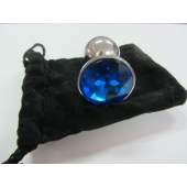 Анальное украшение BUTT PLUG  Small с синим кристаллом - 7 см. - Anal Jewelry Plug - купить с доставкой в Ессентуках