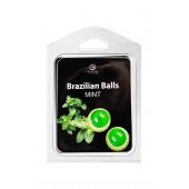 Набор из 2 шариков с массажным маслом Brazilian Balls с ароматом мяты - Secret Play - купить с доставкой в Ессентуках