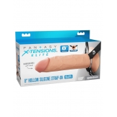 Полый страпон на ремнях 8’’ Hollow Silicone Strap-on - Pipedream - купить с доставкой в Ессентуках