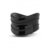 Черное эрекционное кольцо на мошонку Beef Ball Stretcher Snug - Blush Novelties - в Ессентуках купить с доставкой