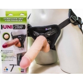 Страпон-унисекс с двумя насадками UNI strap 7  Harness - 19 и 16 см. - LOVETOY (А-Полимер) - купить с доставкой в Ессентуках