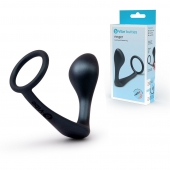 Черное эрекционное кольцо со стимулятором простаты Ringer Cock Ring   Plug - b-Vibe - в Ессентуках купить с доставкой