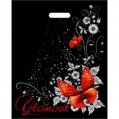 Черный пакет Glamour с вырубной ручкой (38х47 см) - Сима-Ленд - купить с доставкой в Ессентуках