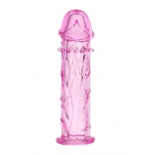 Розовая насадка фаллической формы - 12,5 см. - A-toys - в Ессентуках купить с доставкой