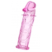 Розовая насадка фаллической формы - 12,5 см. - A-toys - в Ессентуках купить с доставкой