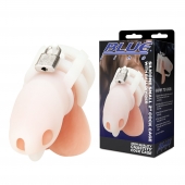 Белая клетка для пениса Silicone Small 2 in Cock Cage With Ball Divider - BlueLine - купить с доставкой в Ессентуках