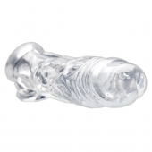 Прозрачная насадка для увеличения члена Realistic Clear Penis Enhancer and Ball Stretcher - 20,3 см. - XR Brands - в Ессентуках купить с доставкой