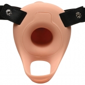 Телесный полый страпон 2  Erection 28X Smooth Vibrating Silicone Penis Sheath - 16 см. - XR Brands - купить с доставкой в Ессентуках