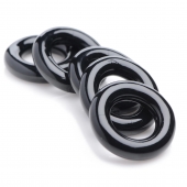 Комплект из 5 черных эрекционных колец для мошонки Ring Master Custom Ball Stretcher Kit - XR Brands - в Ессентуках купить с доставкой