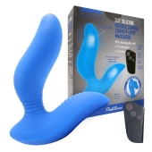 Синий вибромассажер простаты 3,5’’ Remote Control Curve P-spot Massager - 12 см. - Erokay - в Ессентуках купить с доставкой