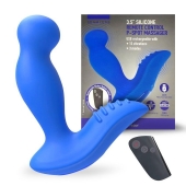 Синий вибромассажер простаты 3,5’’ Remote Control P-spot Massager - 12,5 см. - Erokay - в Ессентуках купить с доставкой