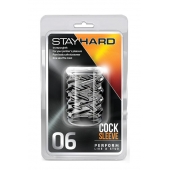 Прозрачная насадка с объёмными чёрточками STAY HARD COCK SLEEVE 06 CLEAR - Blush Novelties - в Ессентуках купить с доставкой