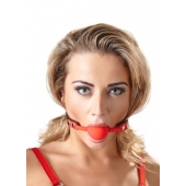 Силиконовый кляп-шар на чёрных ремешках Red Gag silicone - Orion - купить с доставкой в Ессентуках