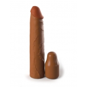 Коричневая насадка на член 2  Silicone X-tension - 20,3 см. - Pipedream - в Ессентуках купить с доставкой
