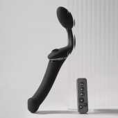 Черный безремневой вибрострапон Strap-On-Me Multi Orgasm Size XL - Strap-on-me - купить с доставкой в Ессентуках