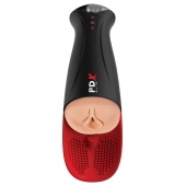 Телесный мастурбатор-вагина в черной колбе с вибрацией Fuck-O-Matic Pro XL - Pipedream - в Ессентуках купить с доставкой