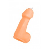 Оранжевая свеча в форме пениса - 47 гр. - Pecado - купить с доставкой в Ессентуках