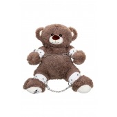 Бондажный набор: бурый мишка с белыми оковами и наручниками - Pecado - купить с доставкой в Ессентуках