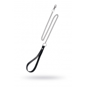 Поводок с ручкой из черной натуральной кожи и карабином для ошейника - Pecado - купить с доставкой в Ессентуках