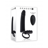Черная вибронасадка для двойного проникновения Full Swing - Gender X - купить с доставкой в Ессентуках