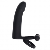 Черная вибронасадка для двойного проникновения Full Swing - Gender X - купить с доставкой в Ессентуках