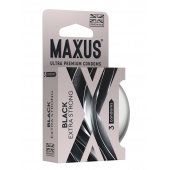 Черные утолщенные презервативы MAXUS Extra Strong с железным кейсом - 3 шт. - Maxus - купить с доставкой в Ессентуках