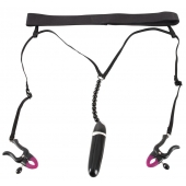 Женские вибростринги с зажимами для половых губ Spreader String with Vibrator - Orion - купить с доставкой в Ессентуках