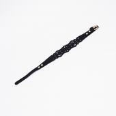 Черный ажурный чокер с золотистой фурнитурой - Crazy Handmade - купить с доставкой в Ессентуках