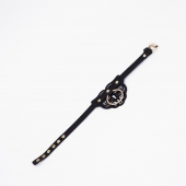 Черный чокер с клепками и золотистой фурнитурой - Crazy Handmade - купить с доставкой в Ессентуках