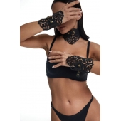 Фигурный набор для БДСМ-игр с узорами и золотистой фурнитурой - Crazy Handmade - купить с доставкой в Ессентуках