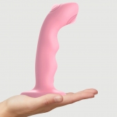 Розовая насадка-стимулятор Strap-On-Me Tapping Dildo Wave - Strap-on-me - купить с доставкой в Ессентуках