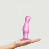 Розовая насадка Strap-On-Me Dildo Plug Curvy size M - Strap-on-me - купить с доставкой в Ессентуках