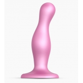 Розовая насадка Strap-On-Me Dildo Plug Curvy size M - Strap-on-me - купить с доставкой в Ессентуках