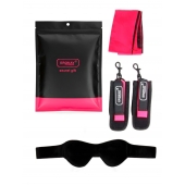 Черно-розовый эротический набор: маска, наручники и повязка - Erokay - купить с доставкой в Ессентуках