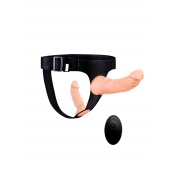 Женский страпон с 2 насадками, вибрацией и пультом ДУ - Erowoman-Eroman - купить с доставкой в Ессентуках