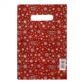 Красный подарочный новогодний пакет с вырубной ручкой (20х30 см) - Сима-Ленд - купить с доставкой в Ессентуках