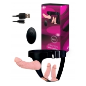 Женский страпон с 3 насадками и вибрацией - Erowoman-Eroman - купить с доставкой в Ессентуках