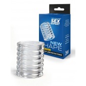 Прозрачная сквозная насадка на пенис с ребрышками - Sex Expert - в Ессентуках купить с доставкой