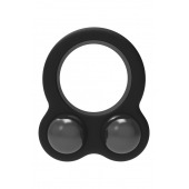 Черное эрекционное кольцо с утяжелителями Cockring Dual Weight - Dream Toys - в Ессентуках купить с доставкой