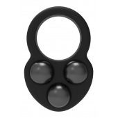 Черное эрекционное кольцо с утяжелителями - Dream Toys - в Ессентуках купить с доставкой