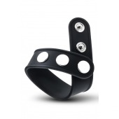 Черное эрекционное кольцо на кнопках - Blush Novelties - в Ессентуках купить с доставкой