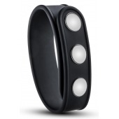 Черное эрекционное кольцо на кнопках - Blush Novelties - в Ессентуках купить с доставкой