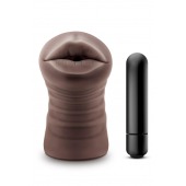 Коричневый мастурбатор-ротик Krystal Vibrating Masturbator - Blush Novelties - в Ессентуках купить с доставкой