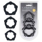 Набор из 3 эрекционных колец Beaded Silicone Cockring Set - Shots Media BV - в Ессентуках купить с доставкой