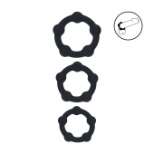Набор из 3 эрекционных колец Beaded Silicone Cockring Set - Shots Media BV - в Ессентуках купить с доставкой